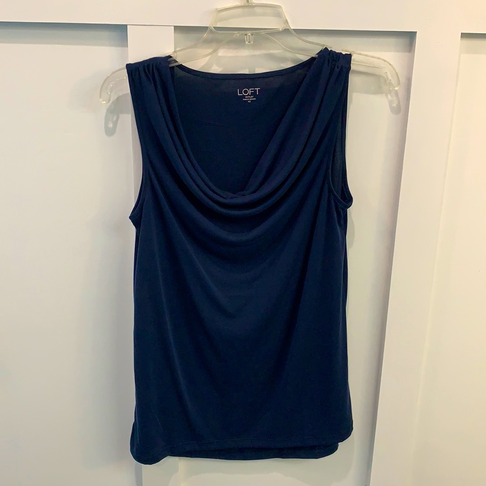 LOFT sleeveless navy top XS